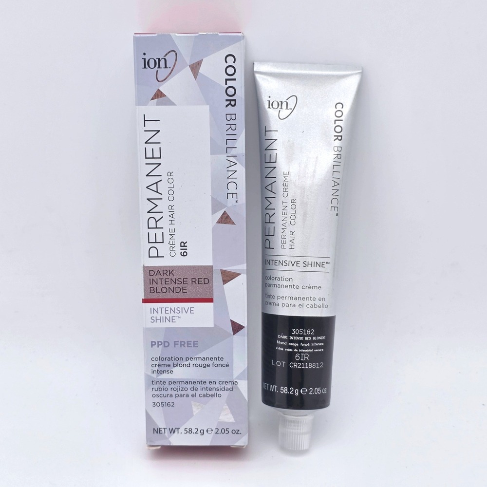 Ion Permanent Hair Color 6IR 2.05oz Dark Intense Red Blonde Color Brilliance Dye